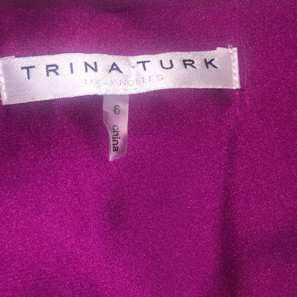 TRINA TURK Boysenberry GLITTERATI Beaded Sequins Geo Pattern Silk Mini Dress - Picture 8 of 8